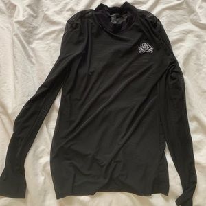 Forever 21 Mesh Long Sleeve with Rose Embroidery Y2K